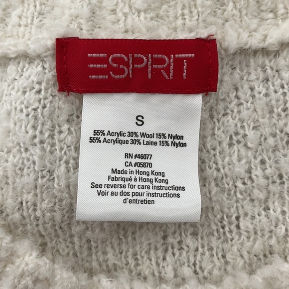 Vintage 90s Esprit cream wool blend cropped sweater - Picture 3 of 9
